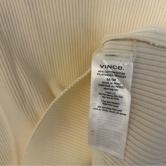 Vince Rib T-Shirt in Off White Size M - Picture 8 of 8